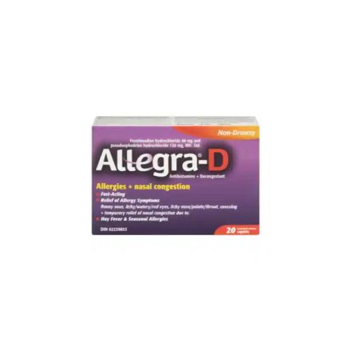 Allegra-D Allergies Nasal Congestion 60/120mg, 20's