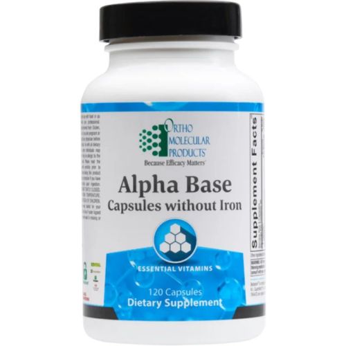 Ortho Molecular Products Alpha Base Capsules without Iron, 120 Capsules