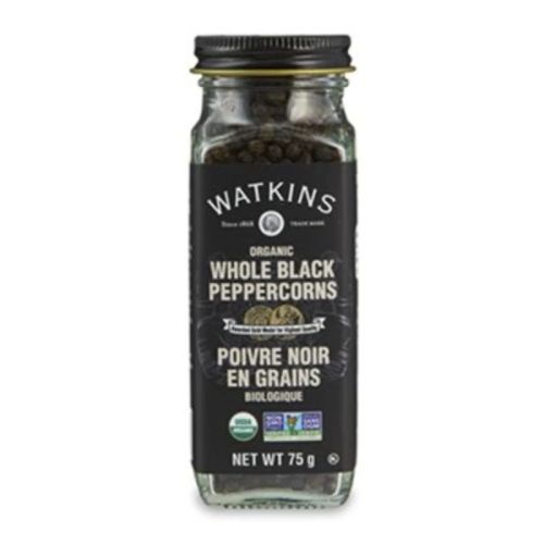Watkins Organic Whole Black Peppercorns 75g