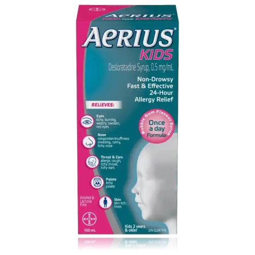Aerius Kids Allergy Medicine Bubblegum, 100ml