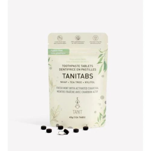Tanit Tanitabs Toothpaste Tablets Fresh Mint with Charcoal, 124 tablets
