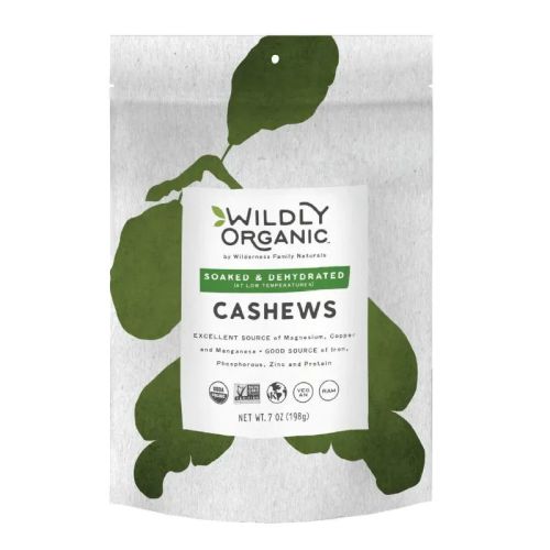 Wildly Organic Soaked & Dried, Cashews, Organic, 454g