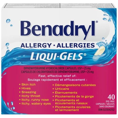 Benadryl Allergy Medicine Liqui-Gels, 25 mg