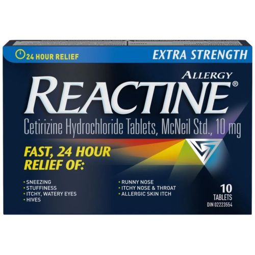 Reactine Extra Strength 24 Hour Allergy Medicine10mg, 10 Tablets
