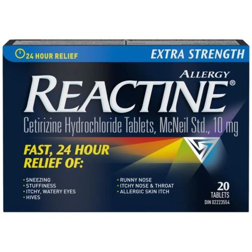 Reactine Extra Strength 24 Hour Allergy Medicine 10mg, 20 Tablets