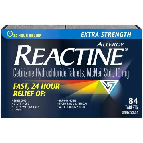 Reactine Extra Strength 24Hour Allergy Medicine 10mg, 84 Tablets