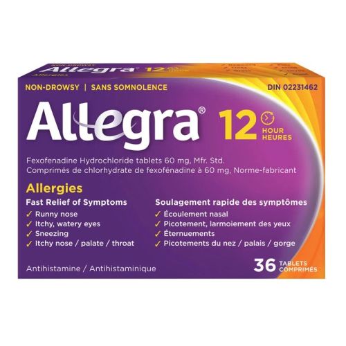 Allegra 12 Hour Allergy Relief Tablets 60 mg, 36 Tablets