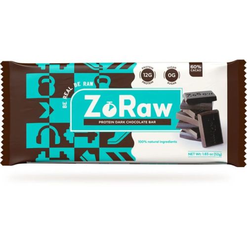 ZoRaw Chocolates Dark Chocolate Bar With Protein, Case x 12
