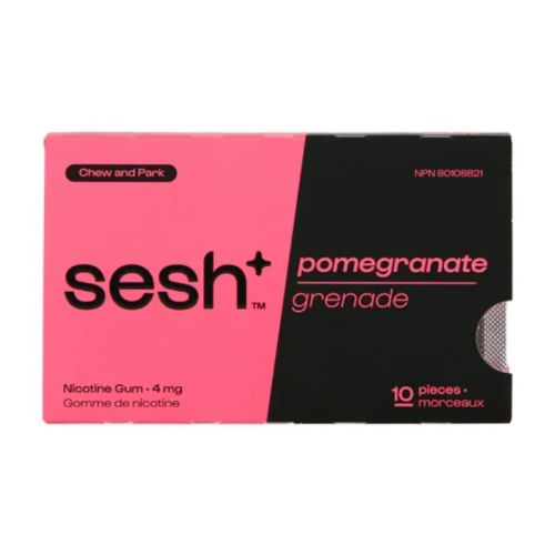 Sesh+ Nicotine Gum Pomegranate 4mg, Case x 10