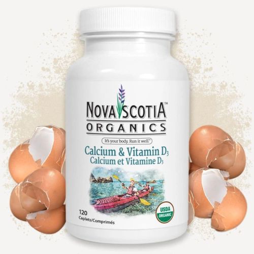 Nova Scotia Organics Calcium + Vitamin D3, 120 Capsules