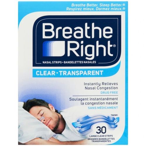 Breathe Right Nasal Strips Large Clear, 30 Strips