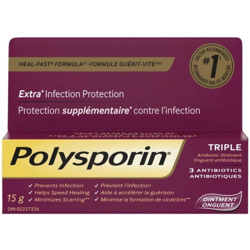 Polysporin Triple Antibiotic Cream Heal-Fast Formula, 15 g