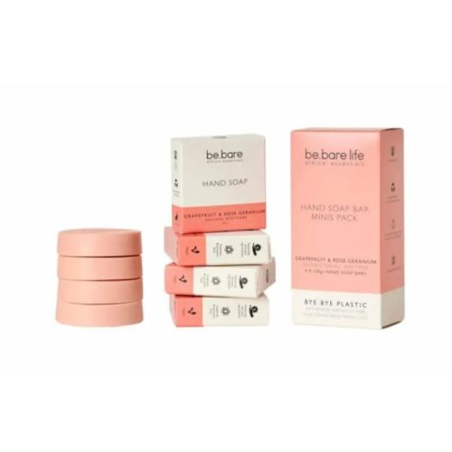 Be.Bare Life Hand Soap Grapefruit & Rose Geranium, 20g x 4