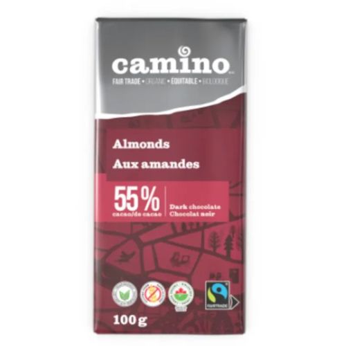 Camino Organic Almond Bar (Dark), 100gx12
