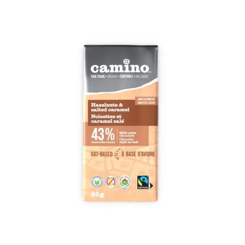 Camino Organic Hazelnut Salt Caramel Milk, 80gx14
