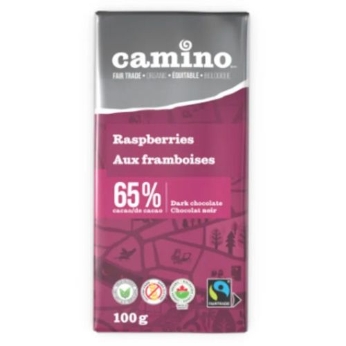 Camino Organic Raspberry Dark Chocolate, 100gx12
