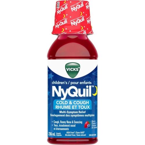 Vicks Children's NyQuil Cold & Cough Multi-Symptom Relief Syrup, Berry, 236 mL