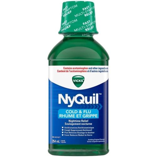 Vicks NyQuil Cold & Flu Nighttime Relief Liquid, Original, 354 ml