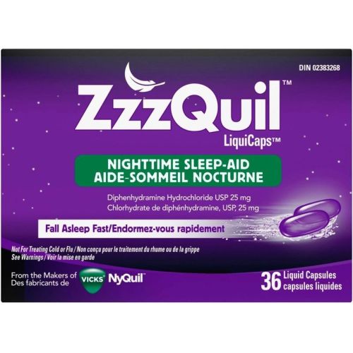 Vicks ZzzQuil Nighttime Sleep-Aid LiquiCaps, 36 Liquid Capsules