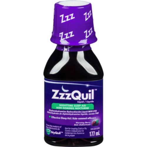 Vicks ZzzQuil Nighttime Sleep Aid Liquid, Warming Berry, 177 mL