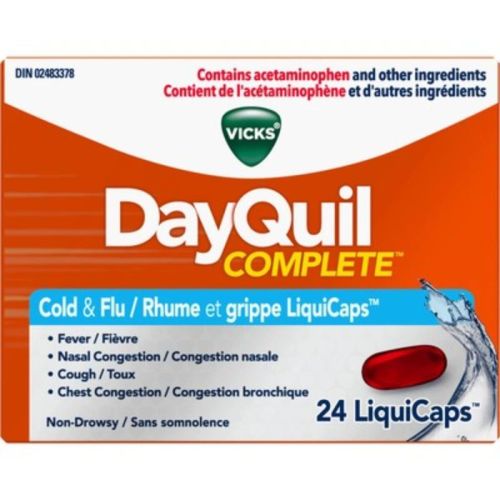 Vicks DayQuil COMPLETE Cold & Flu Daytime Relief, 24 LiquiCaps