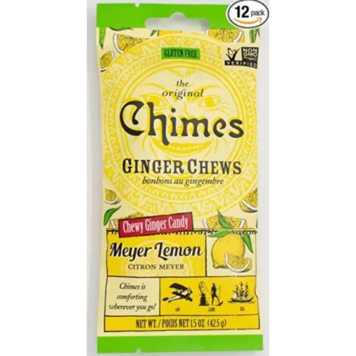 Chimes Gourmet Meyer Lemon Ginger Chews, 42.5g x 12