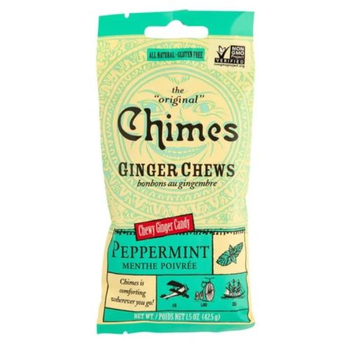 Chimes Gourmet Peppermint Ginger Chews, 42.5g x 12