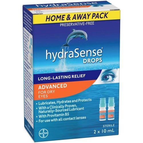 hydraSense Advanced Eye Drops, For Dry Eyes, Preservative Free, Naturally Sourced Lubricant, With Provitamin B5, 2 x 10 mL