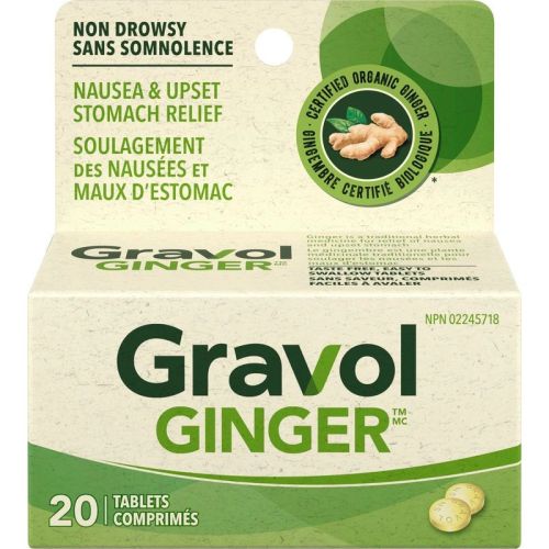 Gravol Ginger Non-Drowsy, 20 Tablets
