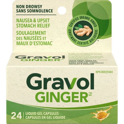 Gravol Ginger Non-Drowsy Liquid Gel, 24 Capsules
