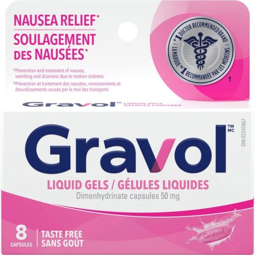 Gravol Liquid Gel Capsules 50 mg, 8 Capsules