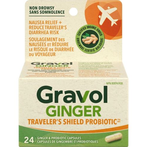 Gravol Ginger Traveler's Shield Probiotic, 24 Capsules