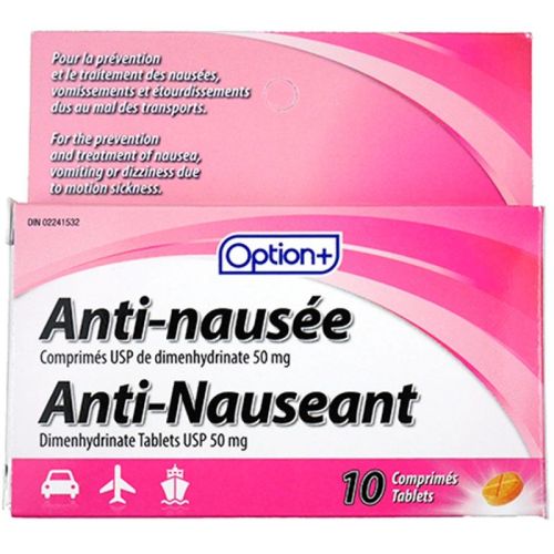 Option+ Anti-Nauseant Tablets 50 mg - Adults | 10 Tablets