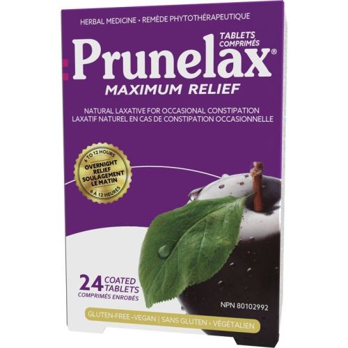 Prunelax Maximum Relief Tablets, Natural Laxative, 24 Count