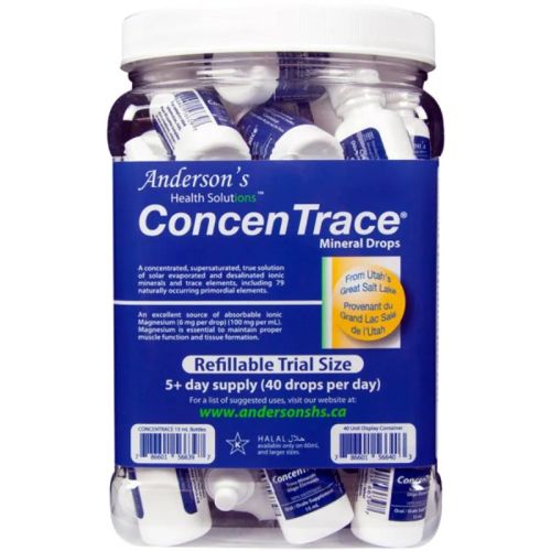 Anderson Health Solution ConcenTrace, Trace Mineral Drops Oral Supplement, Trial Size 40x15ml