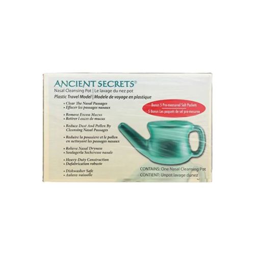 Ancient Secret Nasal Cleansing (Neti) Pot, Plastic Travel Model