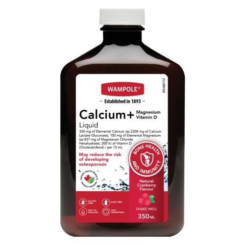 Wampole Calcium+ Magnesium & Vitamin D Liquid, 350 mL