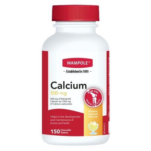 Wampole Calcium 500 mg Banana, 150 Chewable Tablets