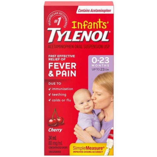 Tylenol Infants' Medicine, Fever & Pain Drops, Cherry, 24 mL