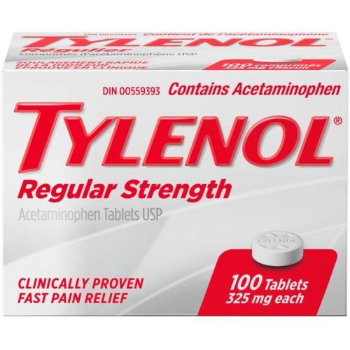 Tylenol Regular Strength Pain Relief Acetaminophen 325mg, 100 Tablets