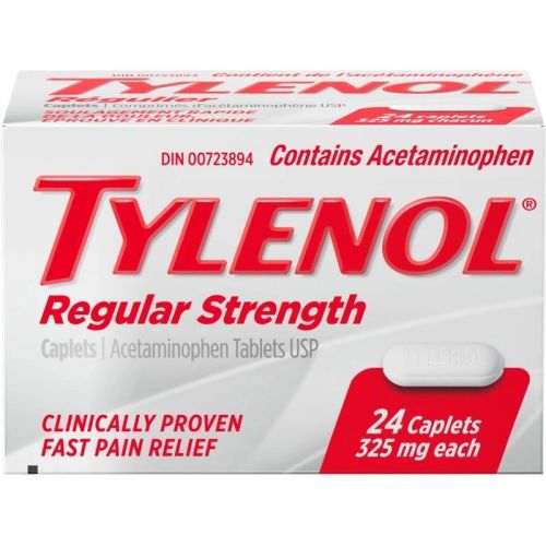 Tylenol Regular Strength Pain Relief Acetaminophen 325mg, 24 Caplets