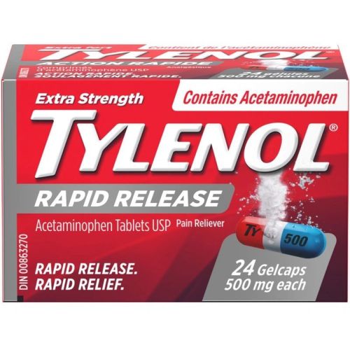 Tylenol Extra Strength Pain Relief Acetaminophen 500mg, 24 Tablets