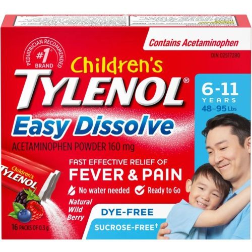 Tylenol Children’s Easy Dissolve Acetaminophen Powder -  Natural Wild Berry, 16's