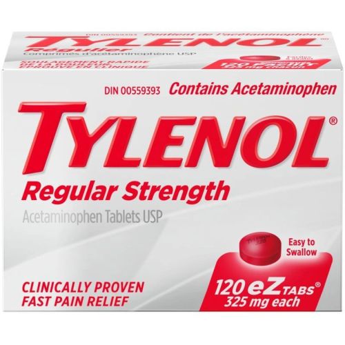 Tylenol Regular Strength Pain Relief Acetaminophen 325mg EZTabs, 120 Tablets
