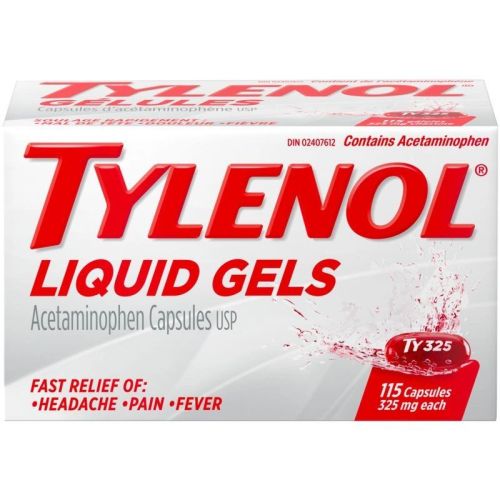 Tylenol Pain Relief Acetaminophen 325mg Liquid Gels, 115 Capsules
