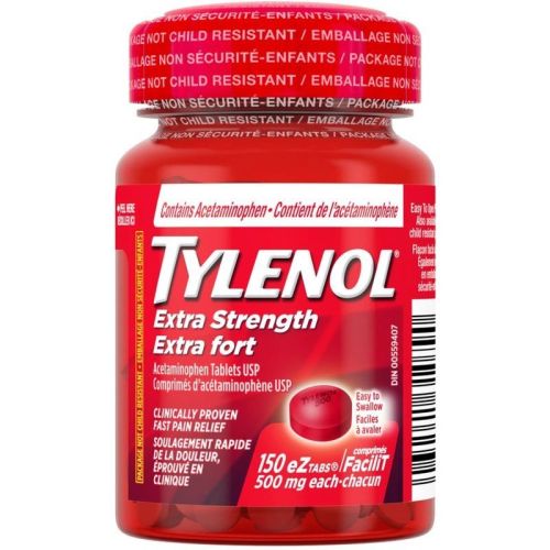Tylenol Extra Strength Pain Relief Acetaminophen 500mg EZTabs, 150 Tablets