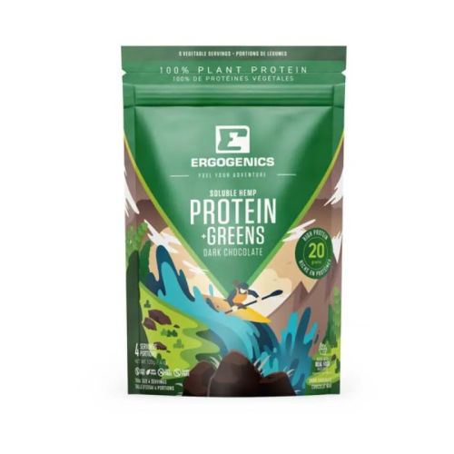 Ergogenics Nutrition Plant Protein + Greens, Dark Chocolate, 120g