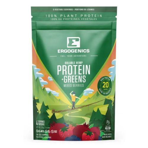 Ergogenics Nutrition Plant Protein + Greens, Mixed Berries, 120g