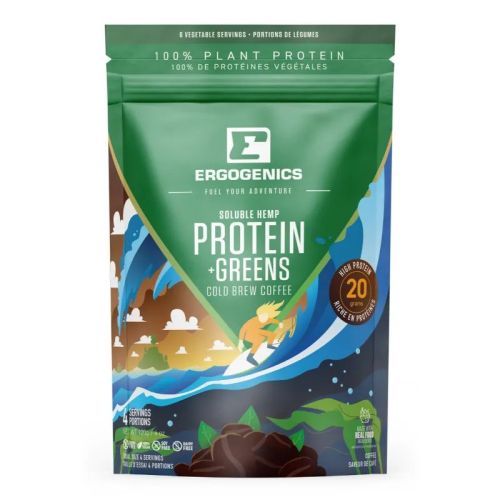 Ergogenics Nutrition Plant Protein + Greens, Cold Brew Coffee, 120g