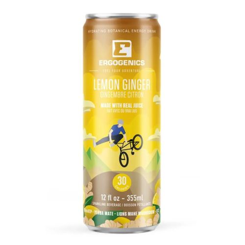 Ergogenics Nutrition Energy Drink, Lemon Ginger, 355ml